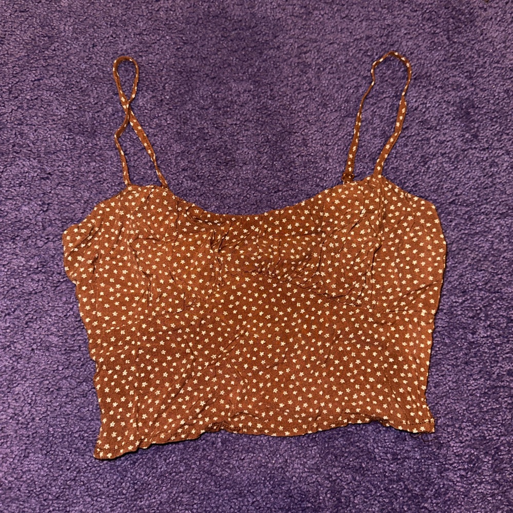 LA Hearts brown size S crop tank